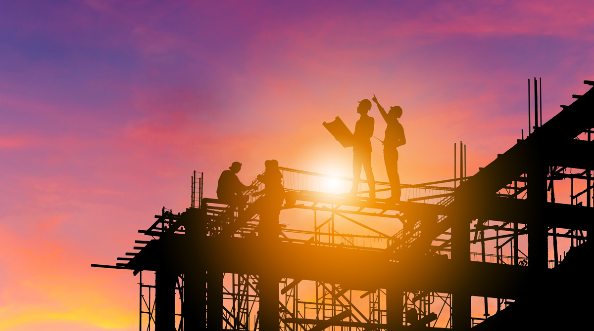 Men at construction site